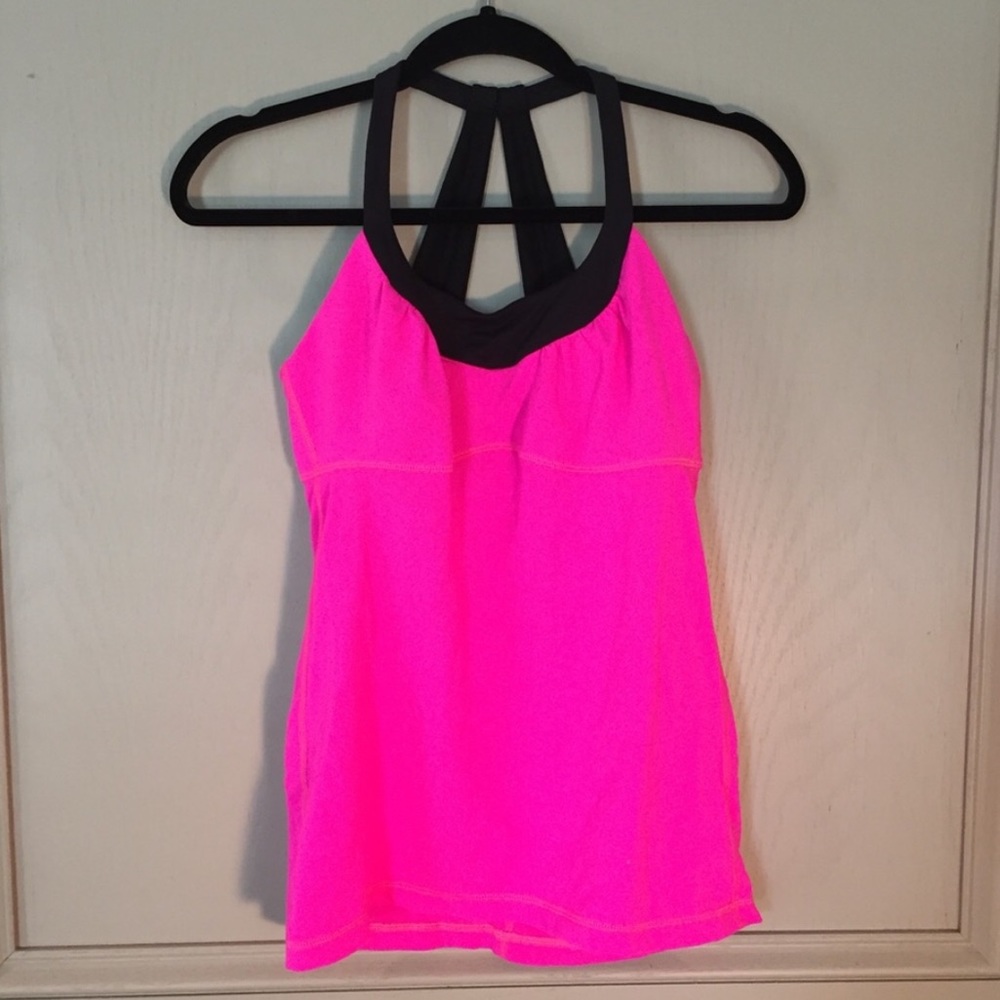 Hot pink Lululemon tank top
